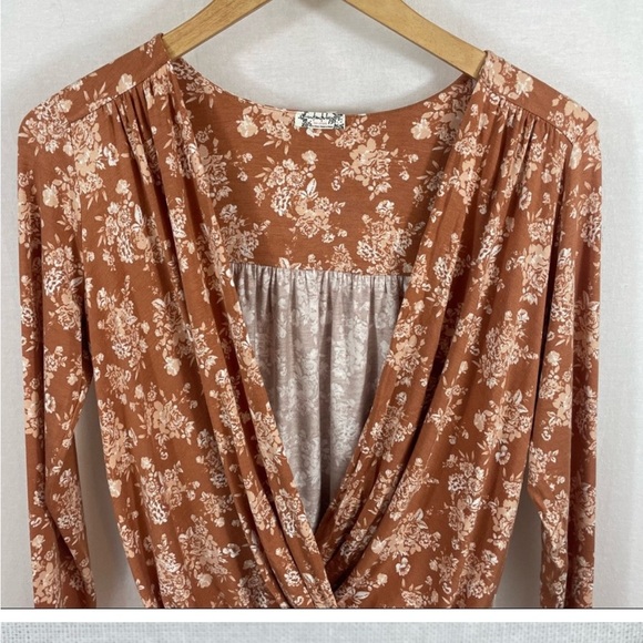 Free People Intimately Turnt Floral Print Bodysuit in Copper - Picture 3 of 5